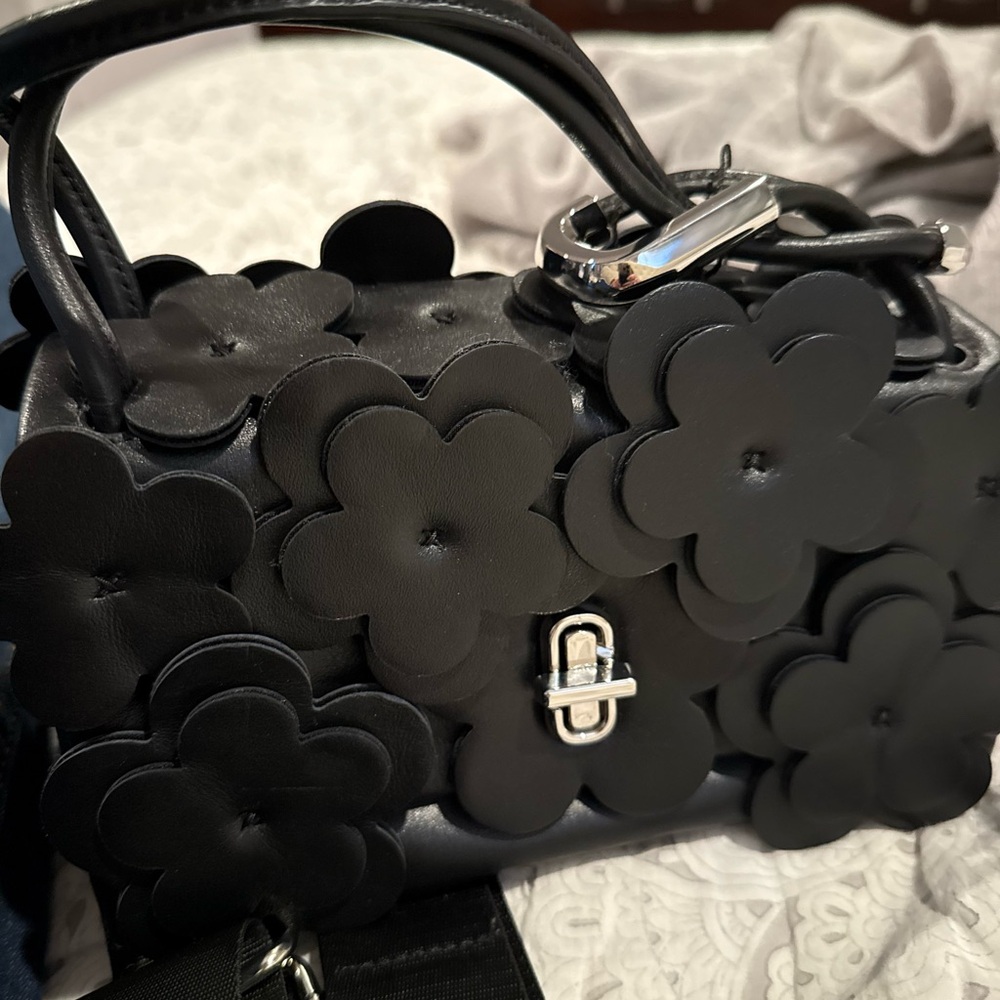 Marc Jacobs Black Floral Embellished Mini Bag